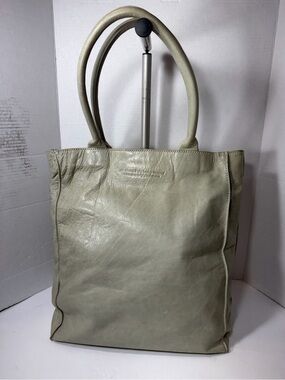 The Eleanor Rigby leatier company Leather Tote Bag in Light Sage Green